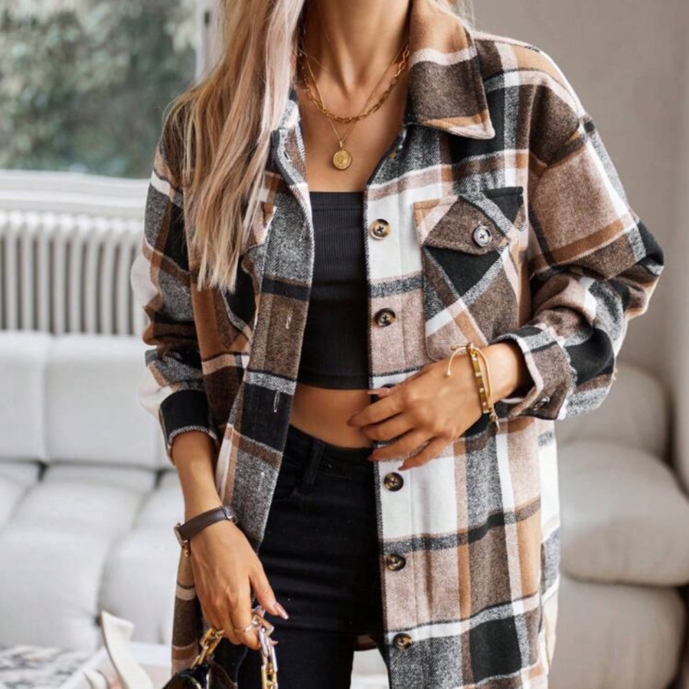 New  flannel button down jacket - Picture 3 of 6